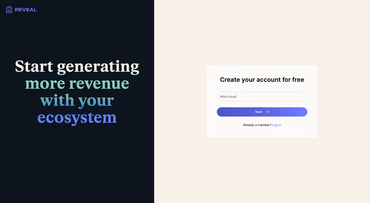 Reveal Signup Page
