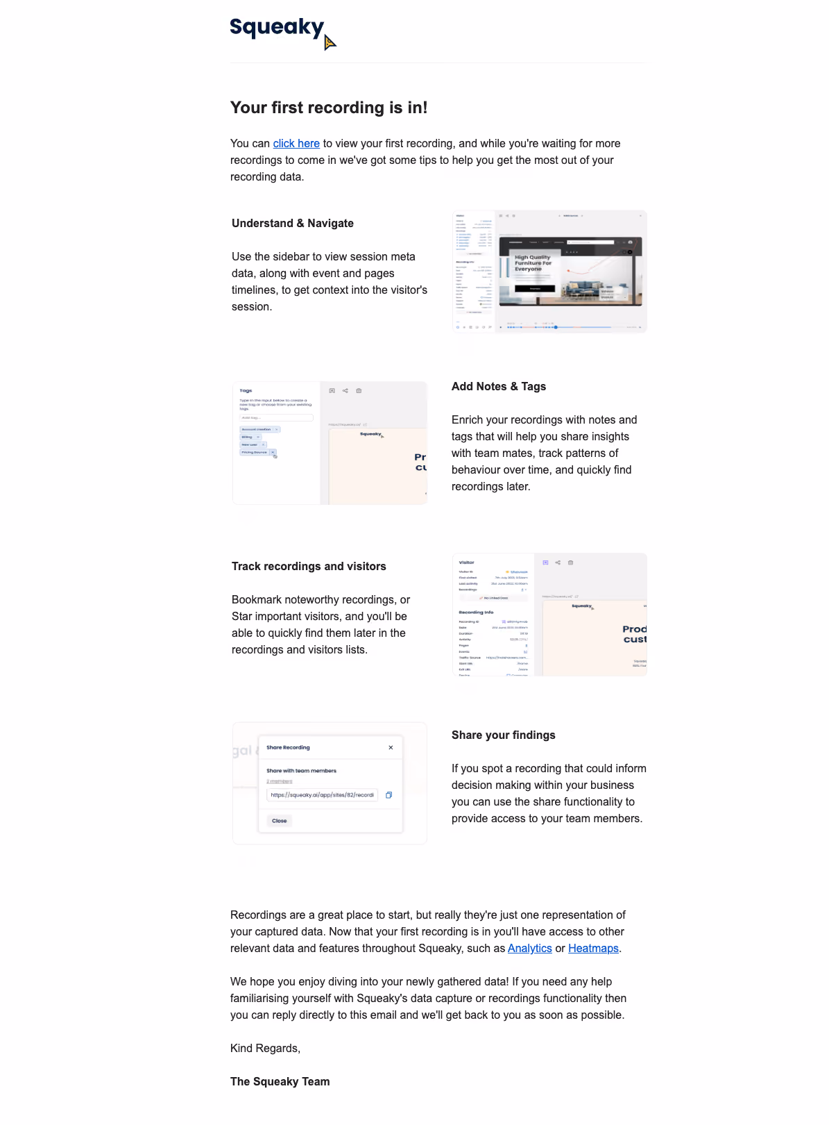 Squeaky Activation Email