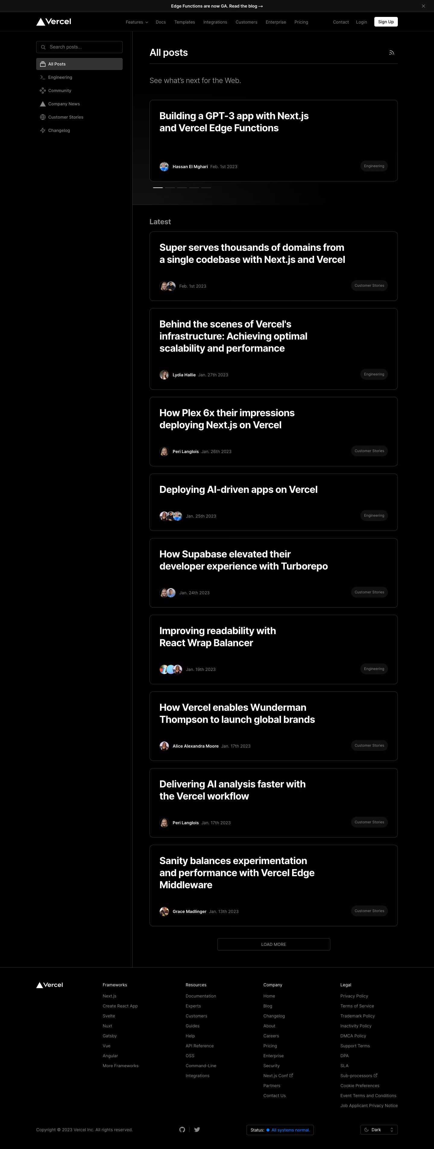 Vercel Blog Feed