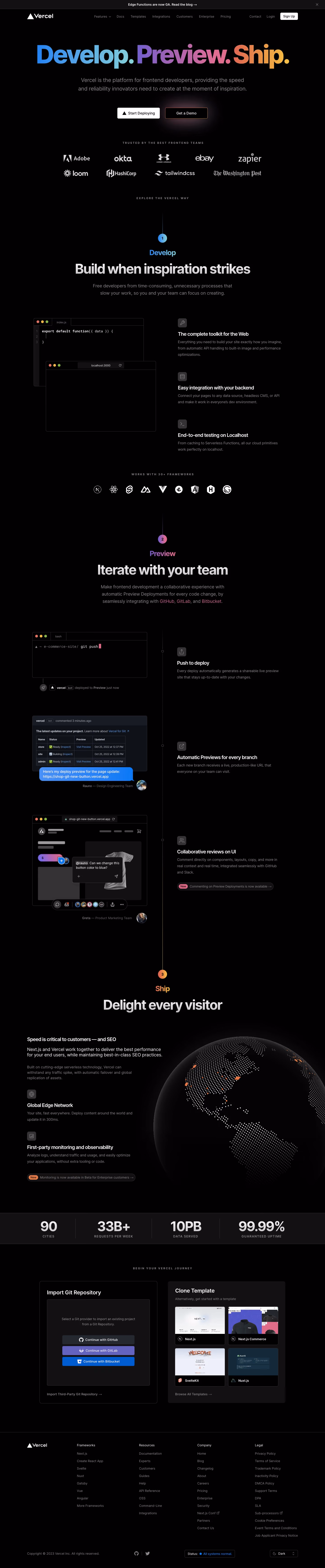 Vercel Landing Page