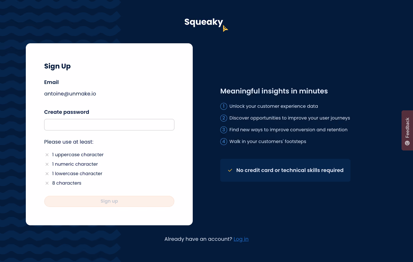 Squeaky Set password