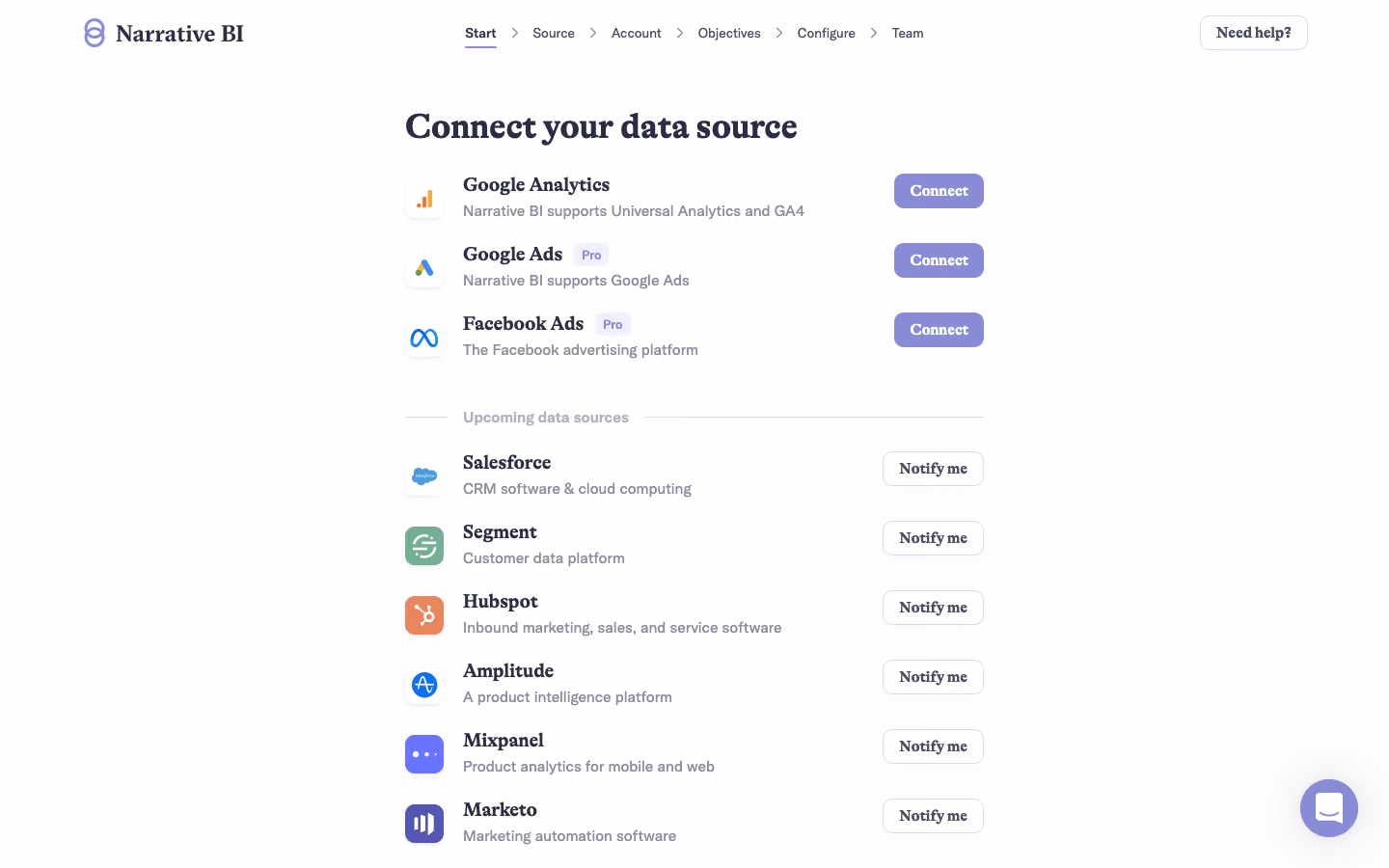 Narrative BI User Onboarding