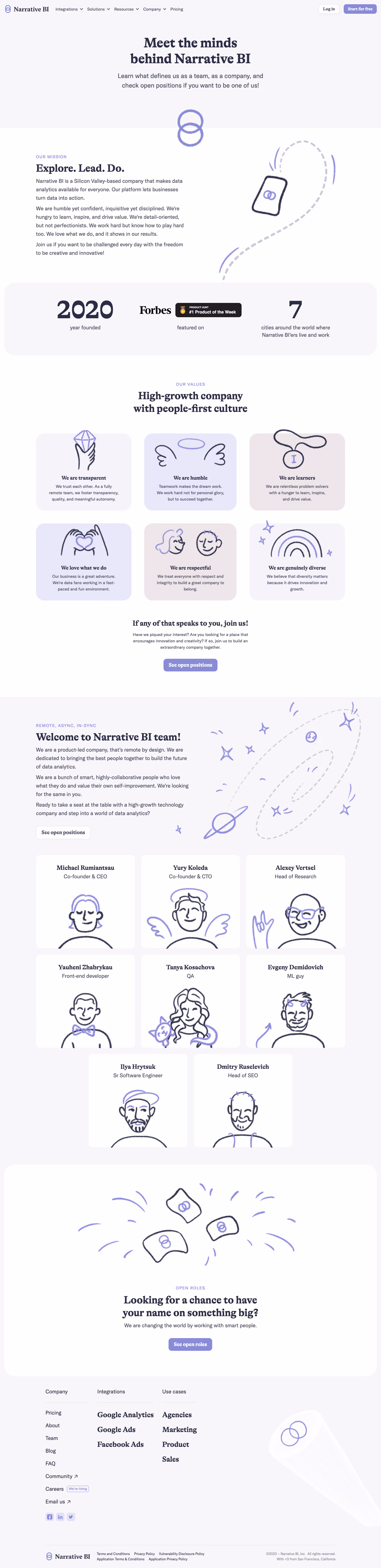 Narrative BI Team Page