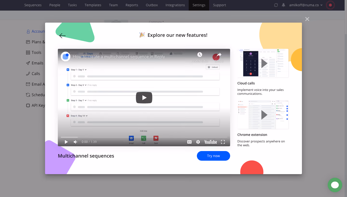 Reply User Onboarding