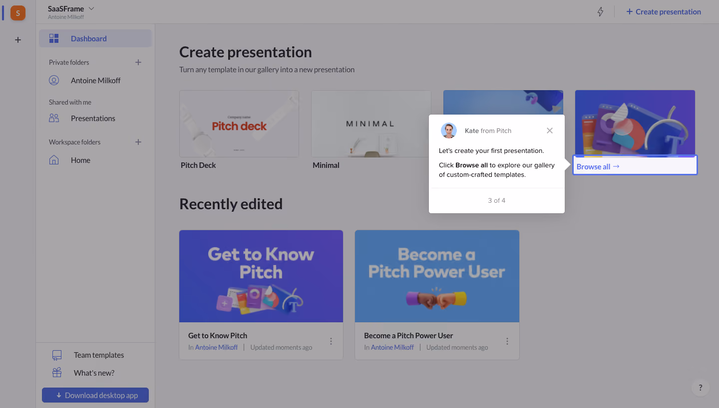 Pitch Product Tour