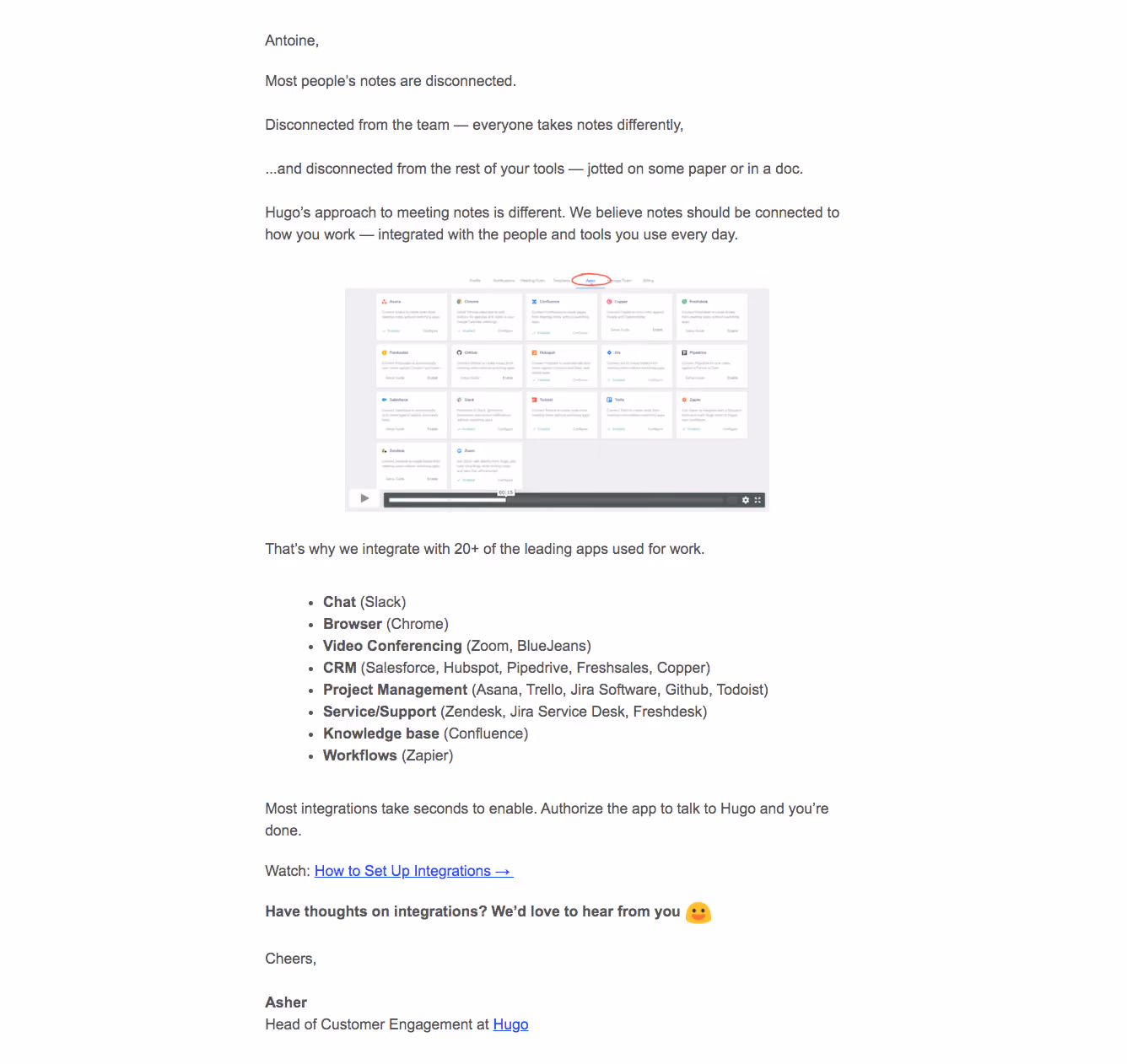 Hugo Onboarding Emails