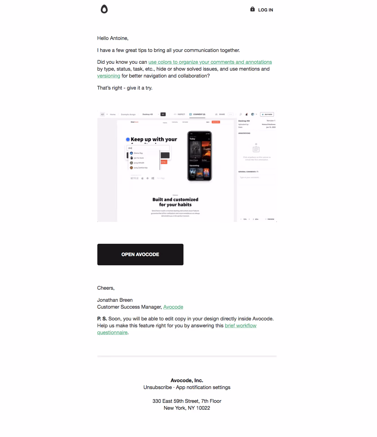 Avocode Onboarding Emails