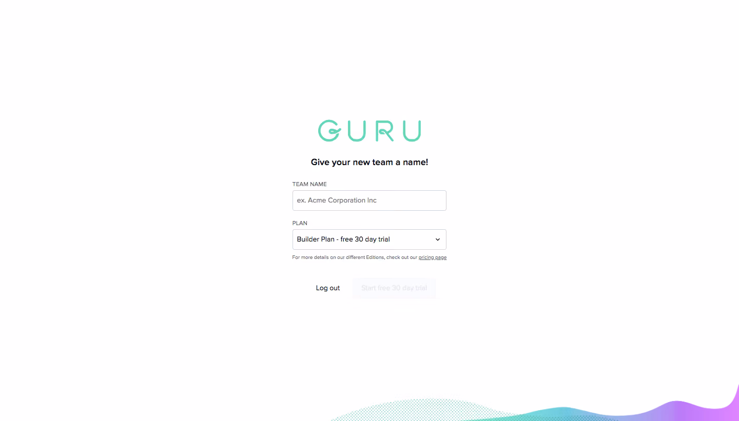 Guru Sign Up Flow