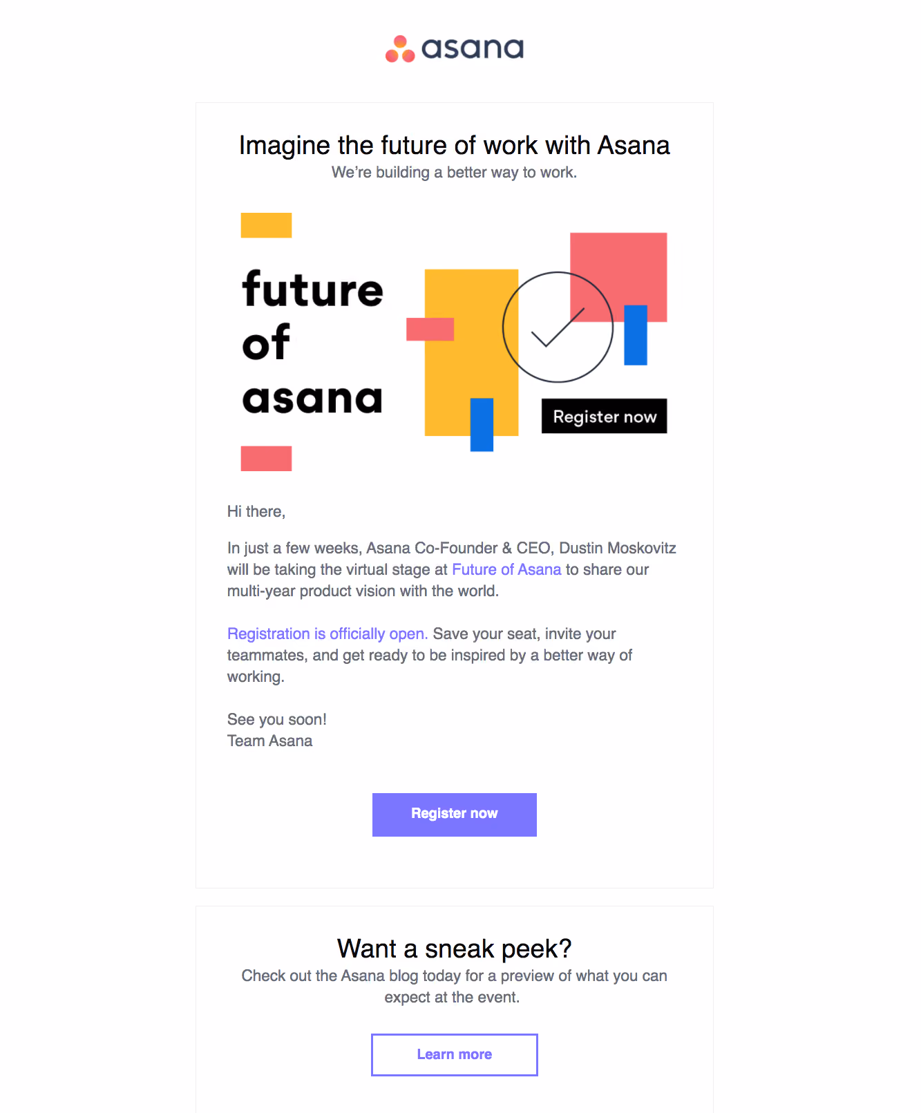 Asana Webinars Emails