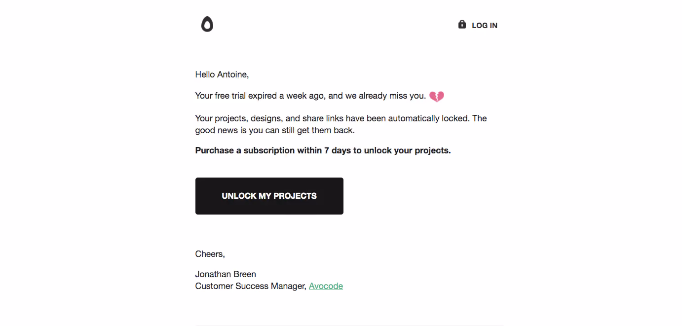Avocode Free Trial Emails