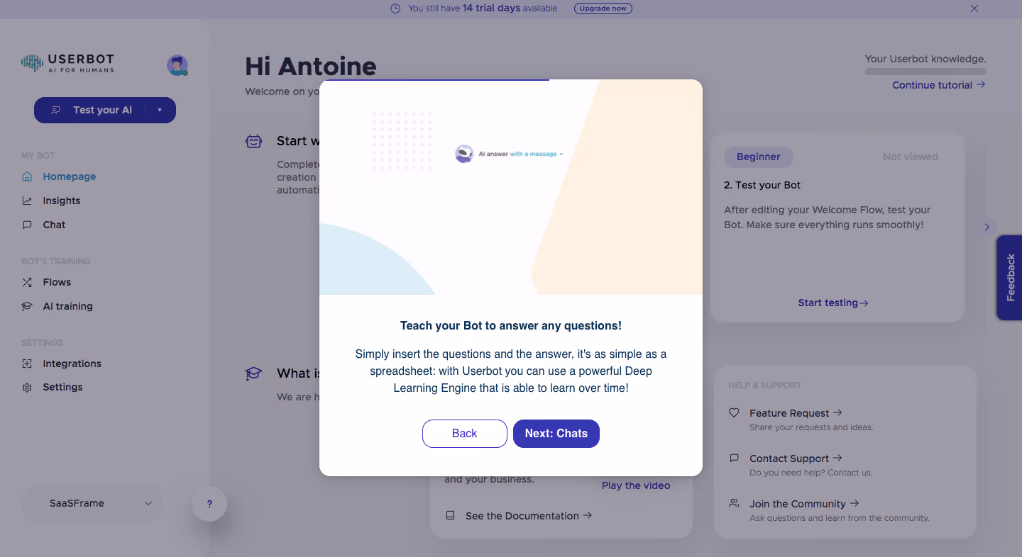 Userbot Product Tour