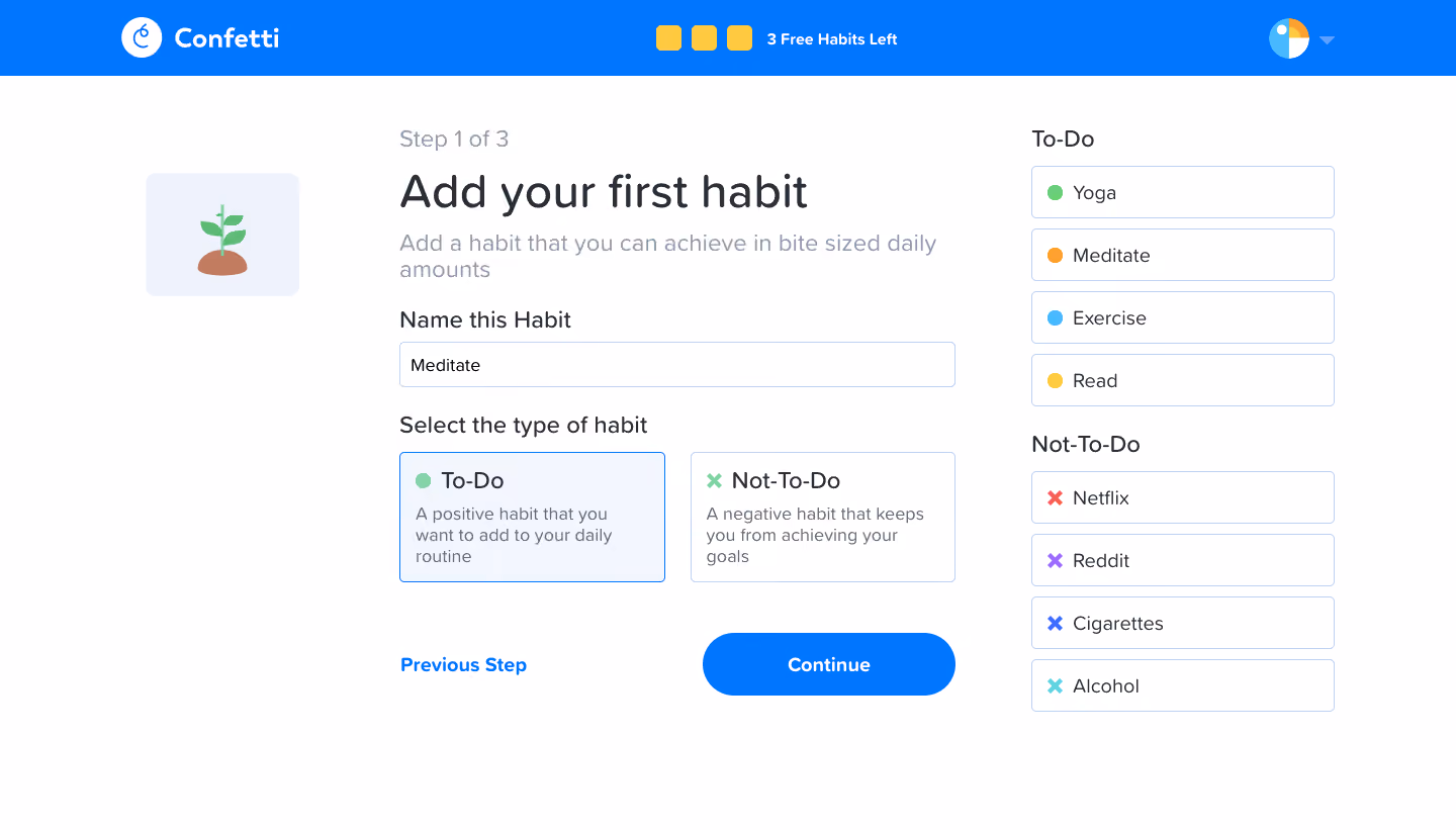 Confetti User Onboarding