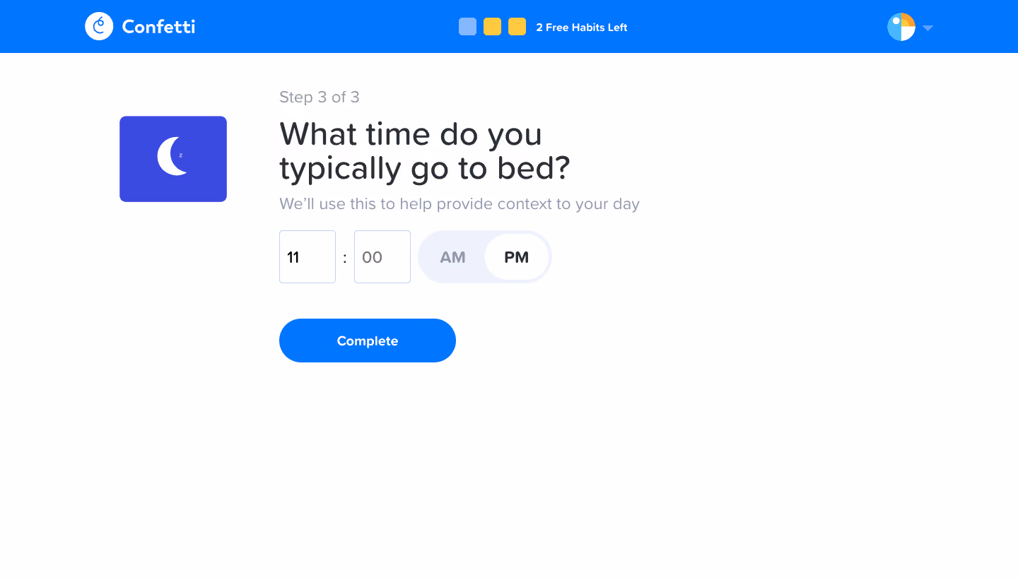Confetti User Onboarding
