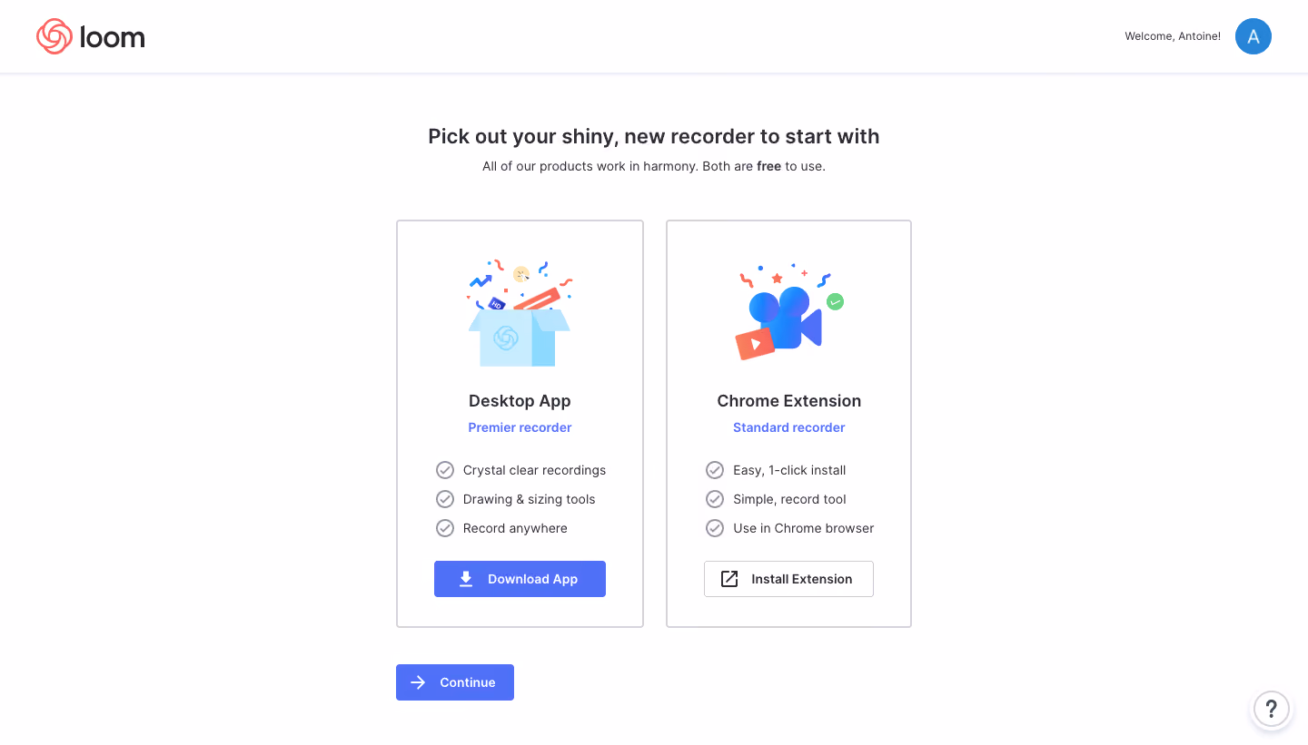 Loom Sign Up Flow