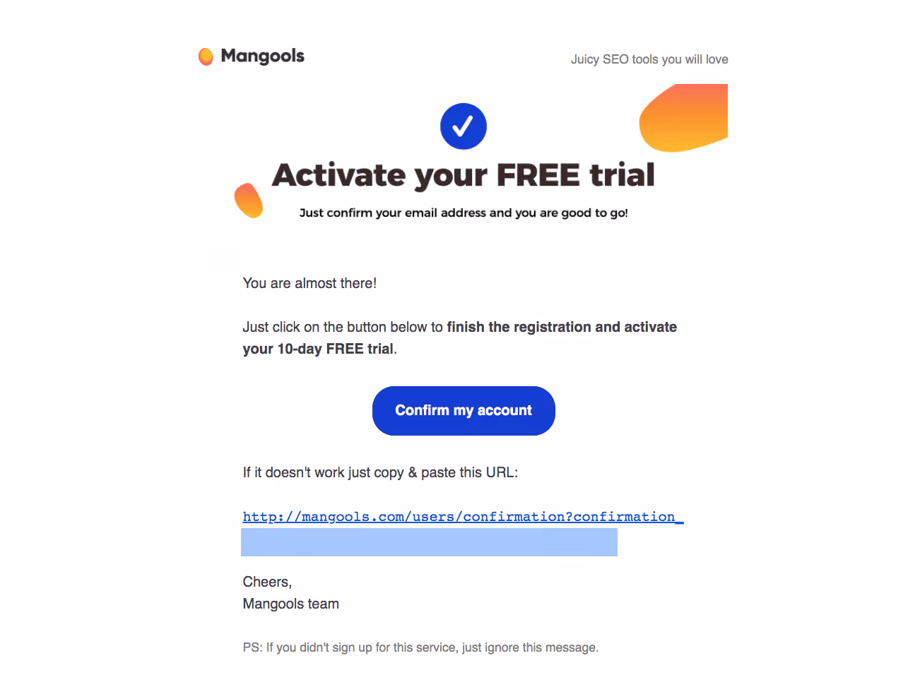 Mangools Sign Up Flow
