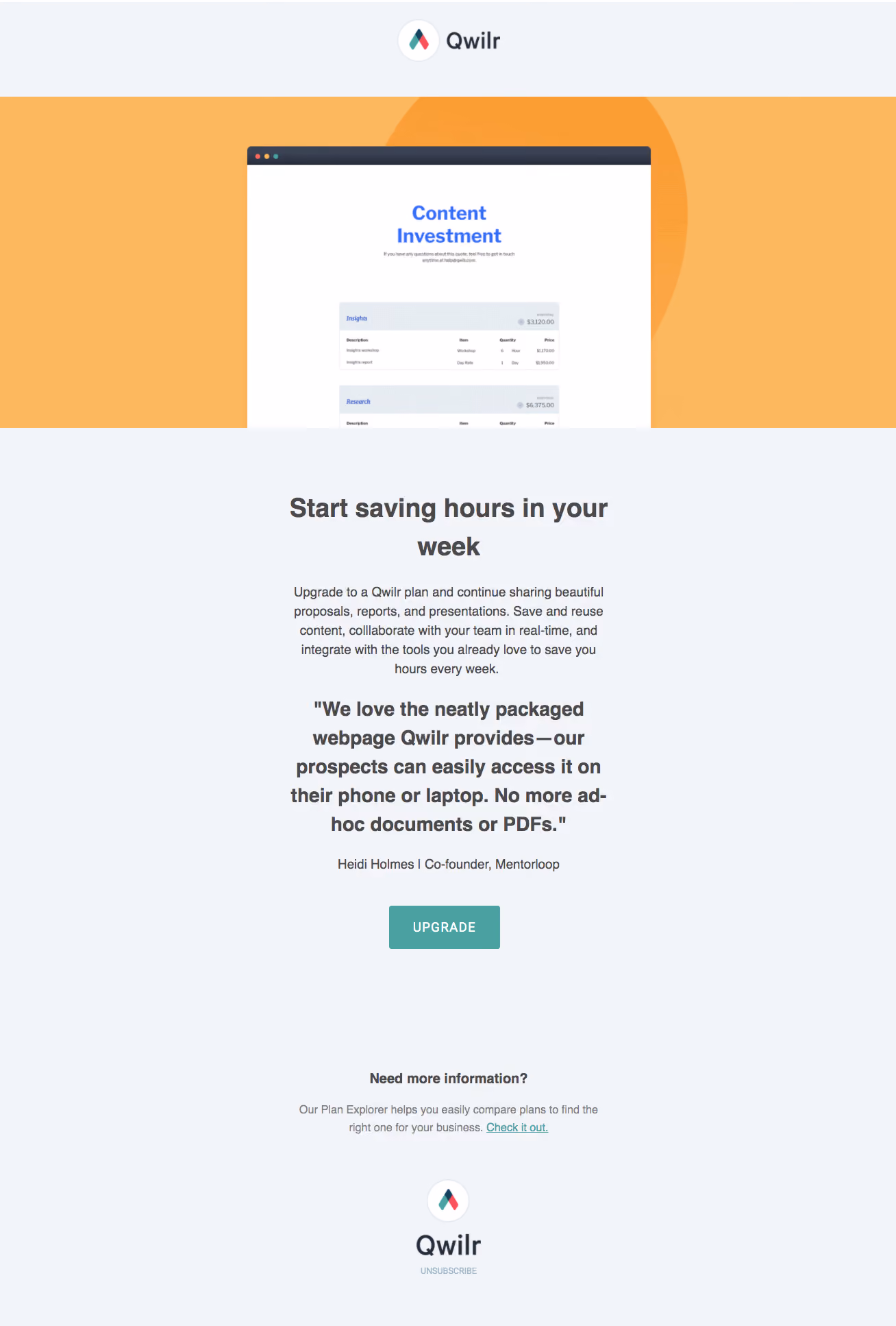 Qwilr Free Trial Emails