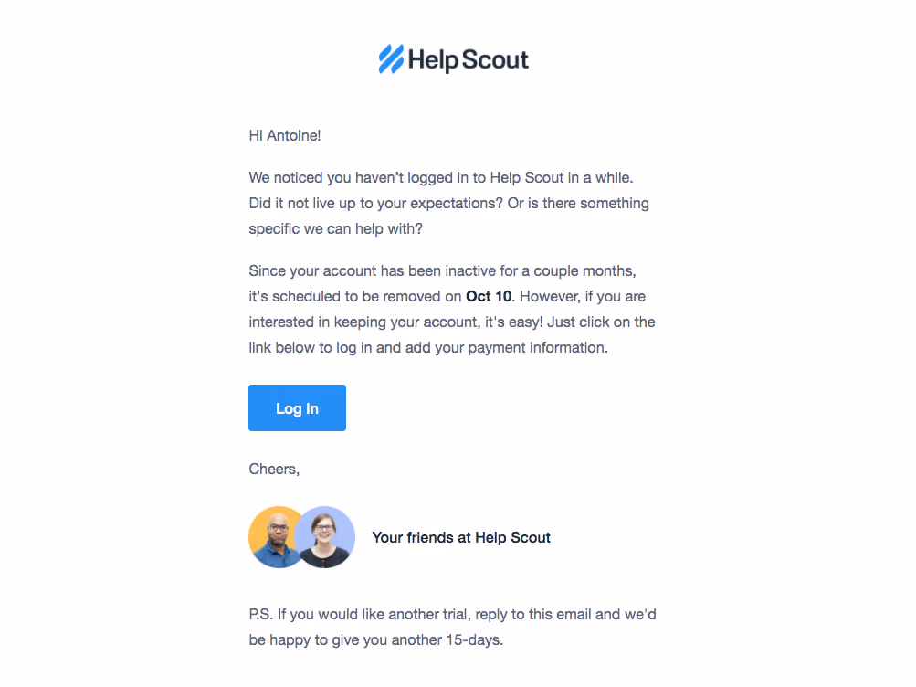 Help Scout Retention Emails