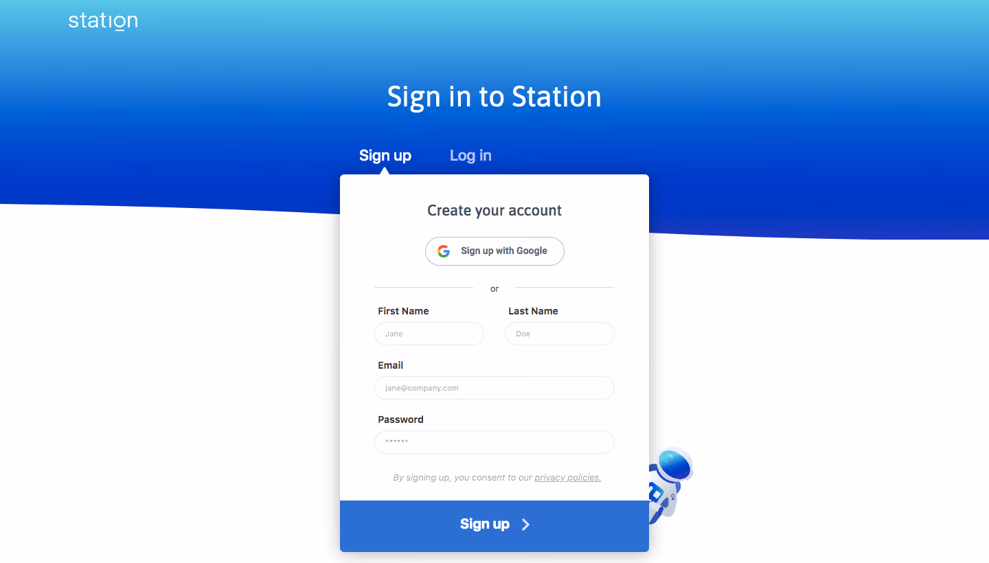 Station Sign Up Flow