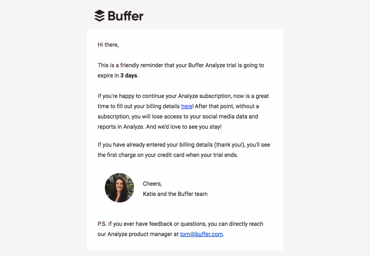 Buffer Free Trial Emails