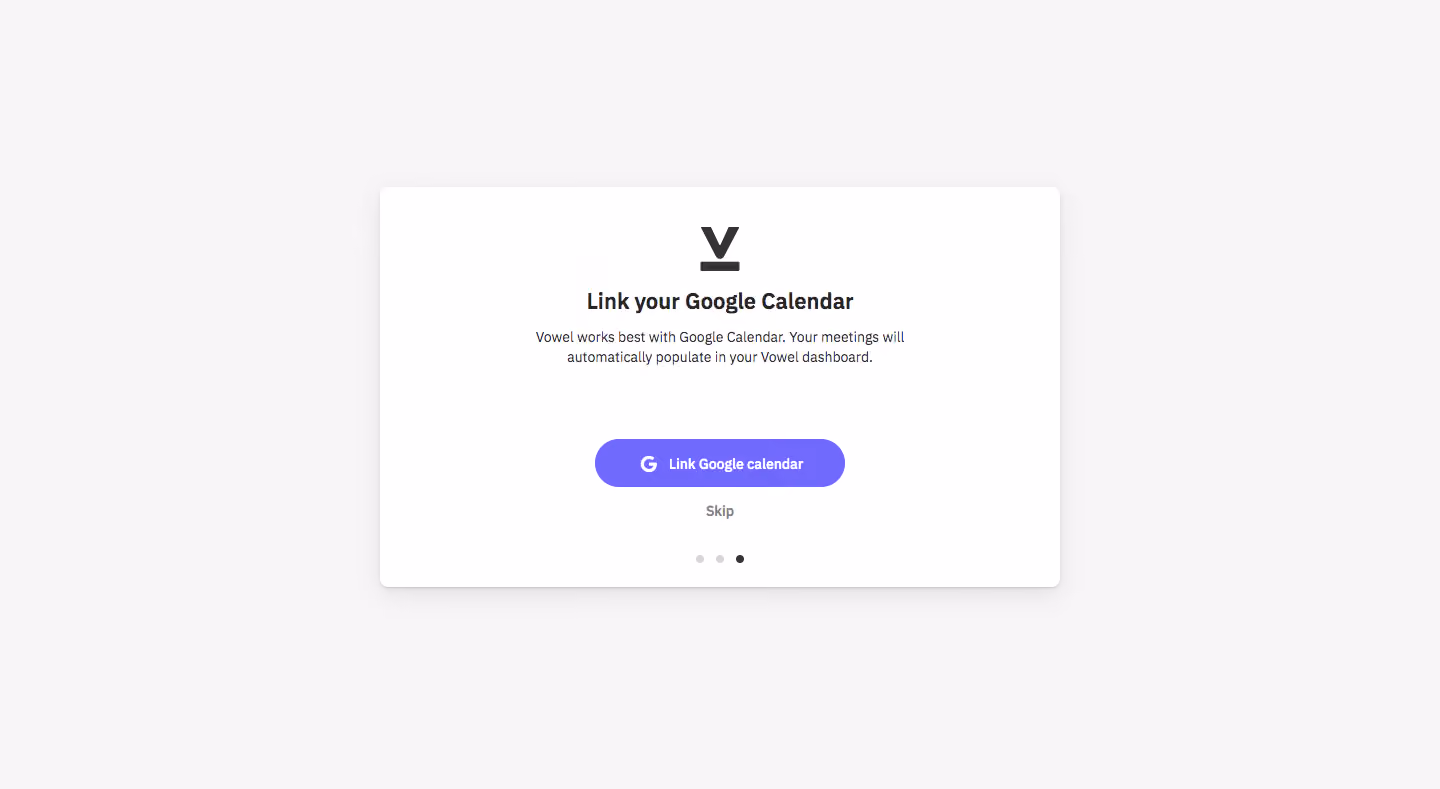 Vowel Sign Up Flow