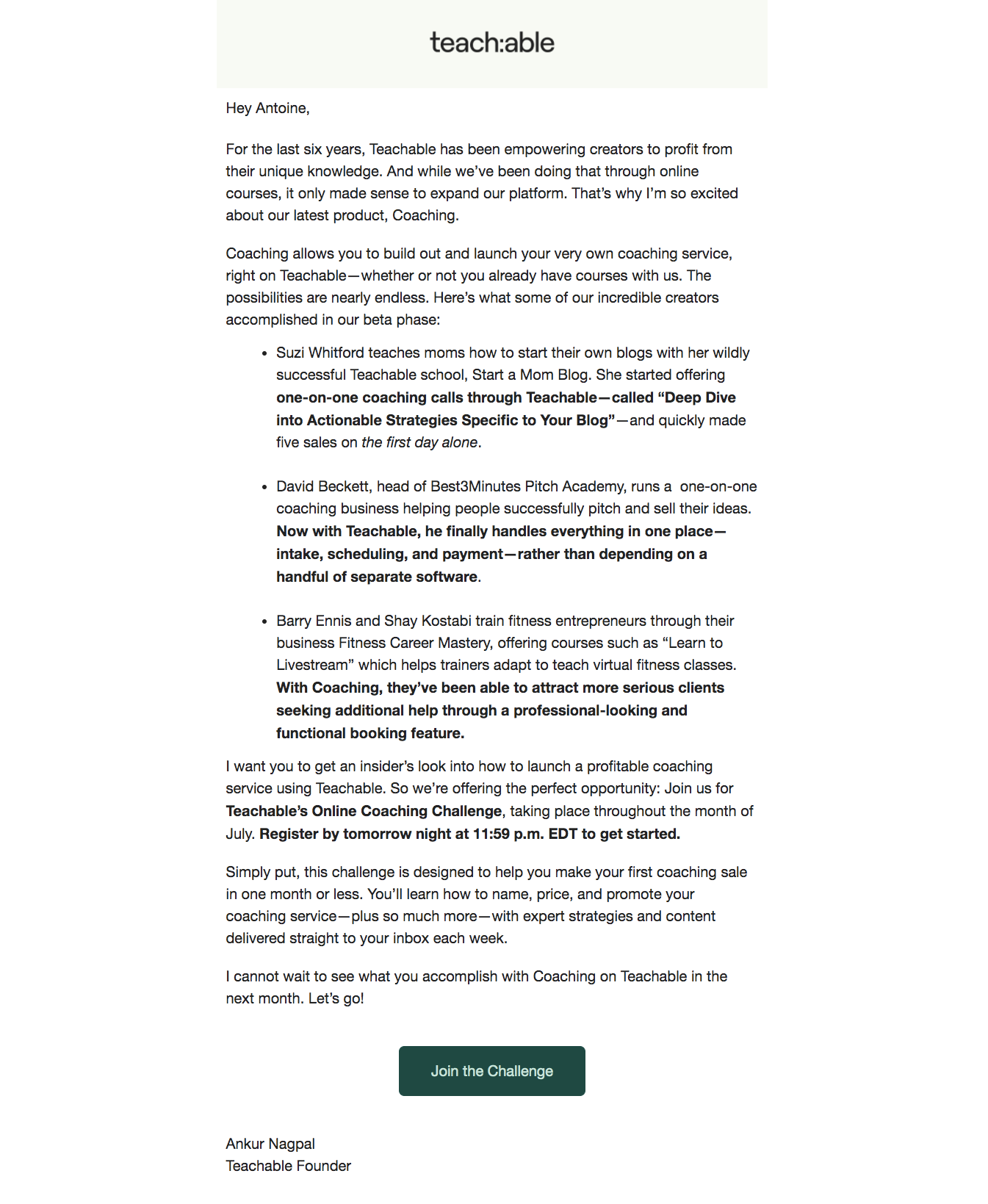 Teachable Onboarding Email Flow