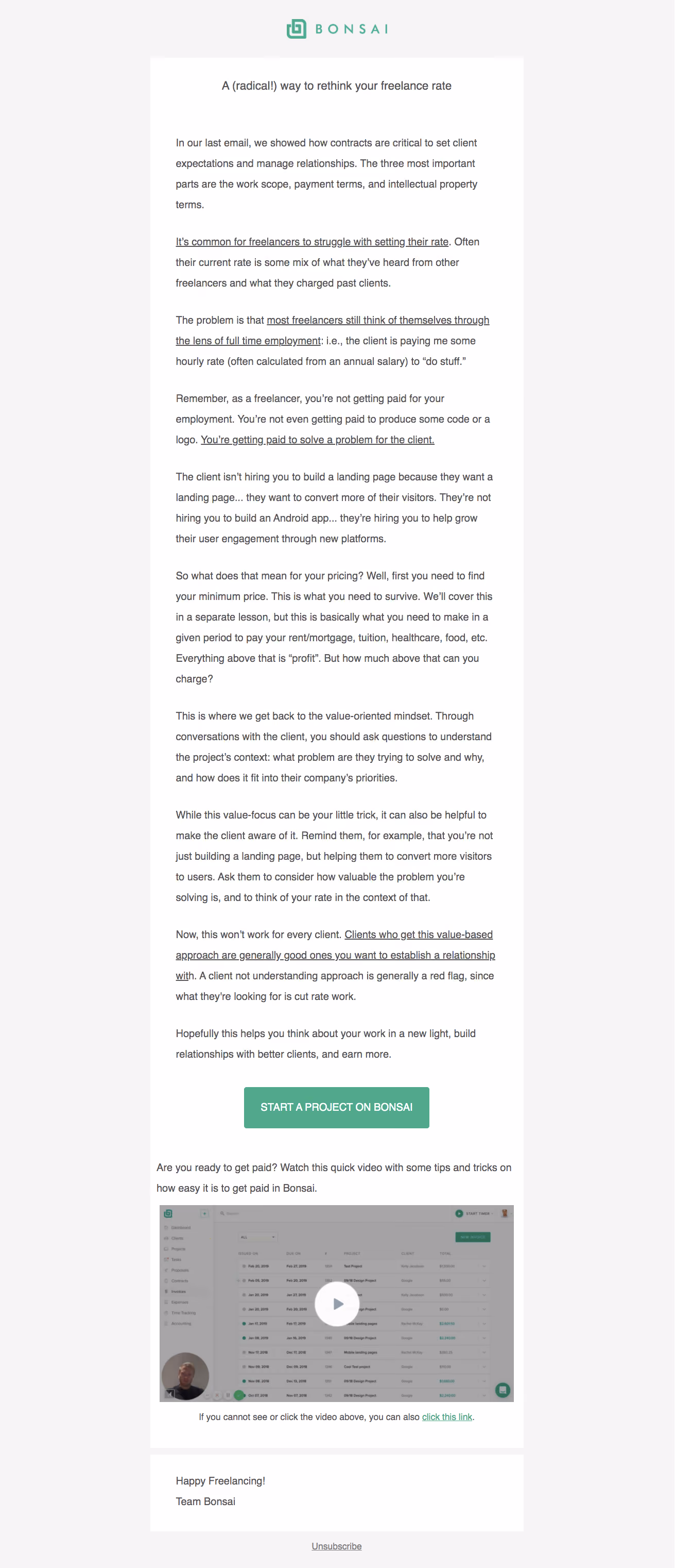 Bonsai Onboarding Emails