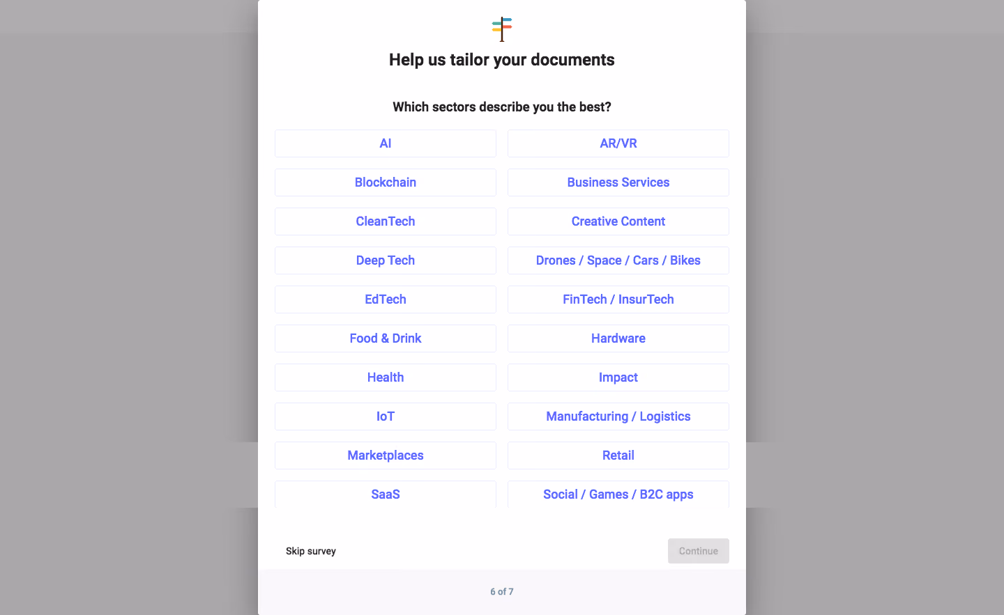 SeedLegals Sign Up Flow