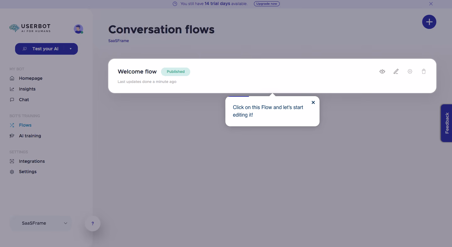 Userbot Product Tour