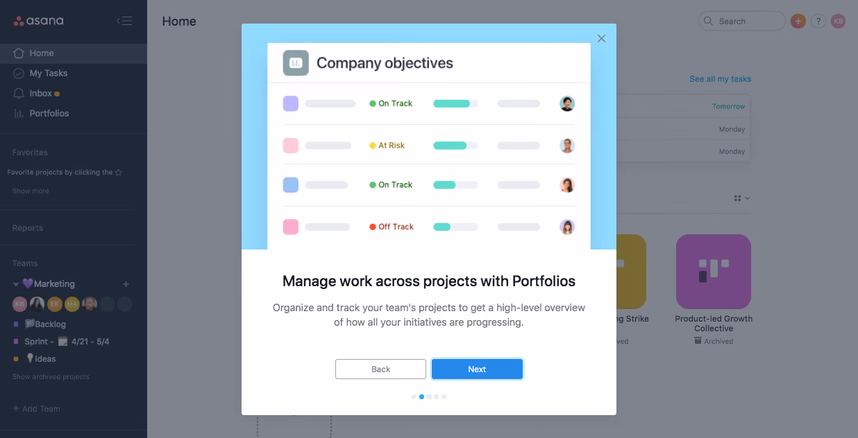 Asana User Onboarding