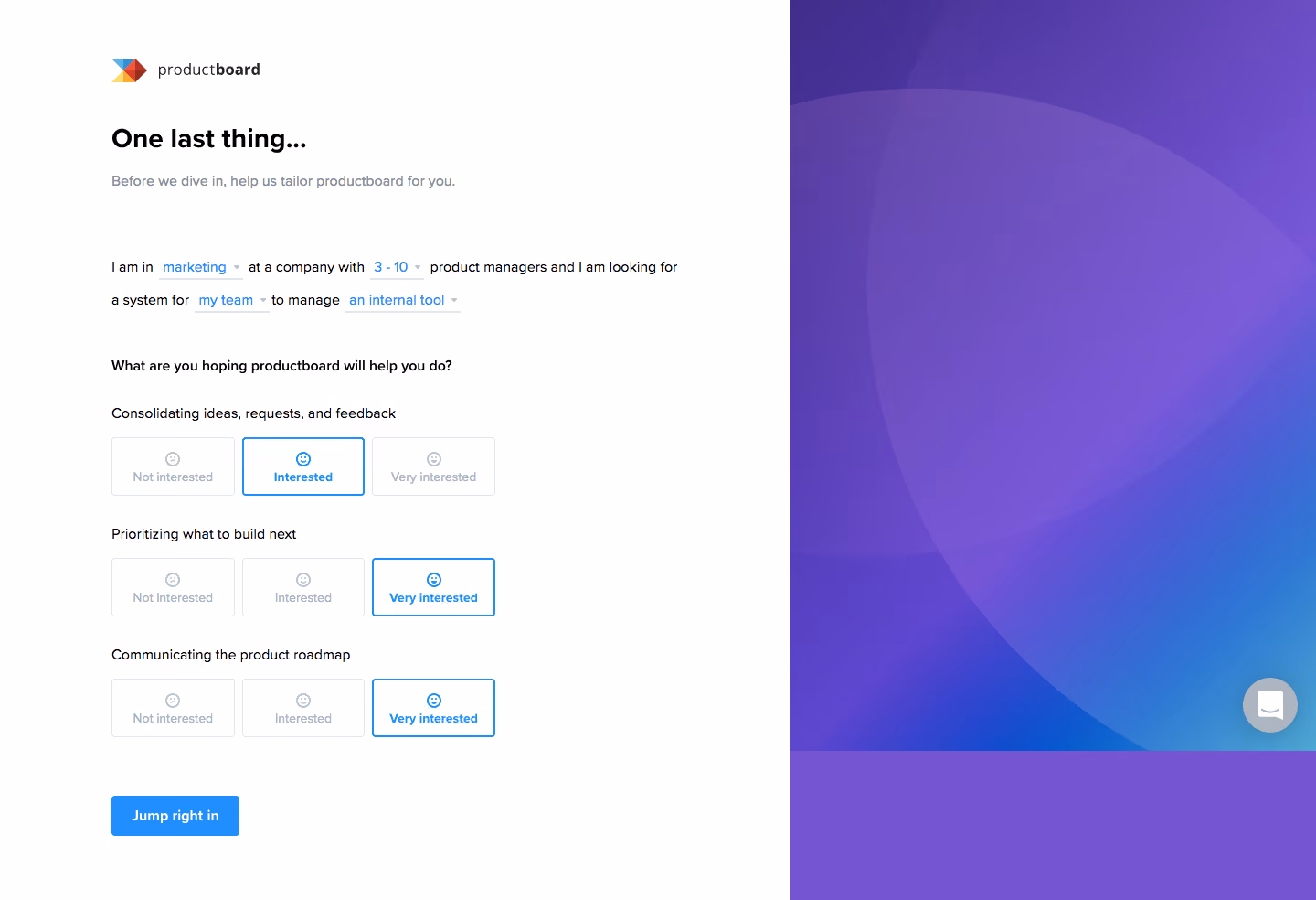 ProductBoard Sign Up Flow