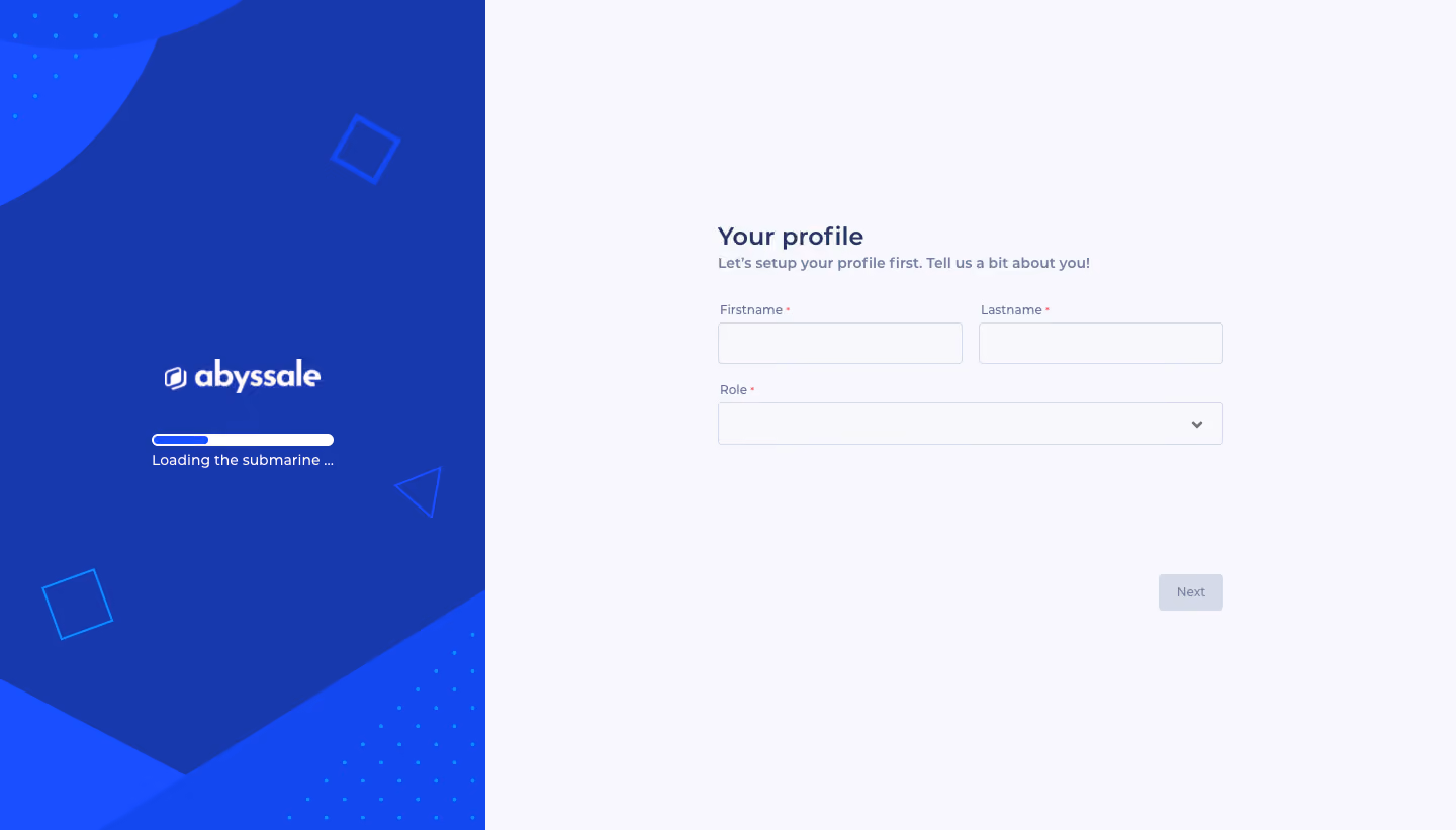 Abyssale Sign Up Flow