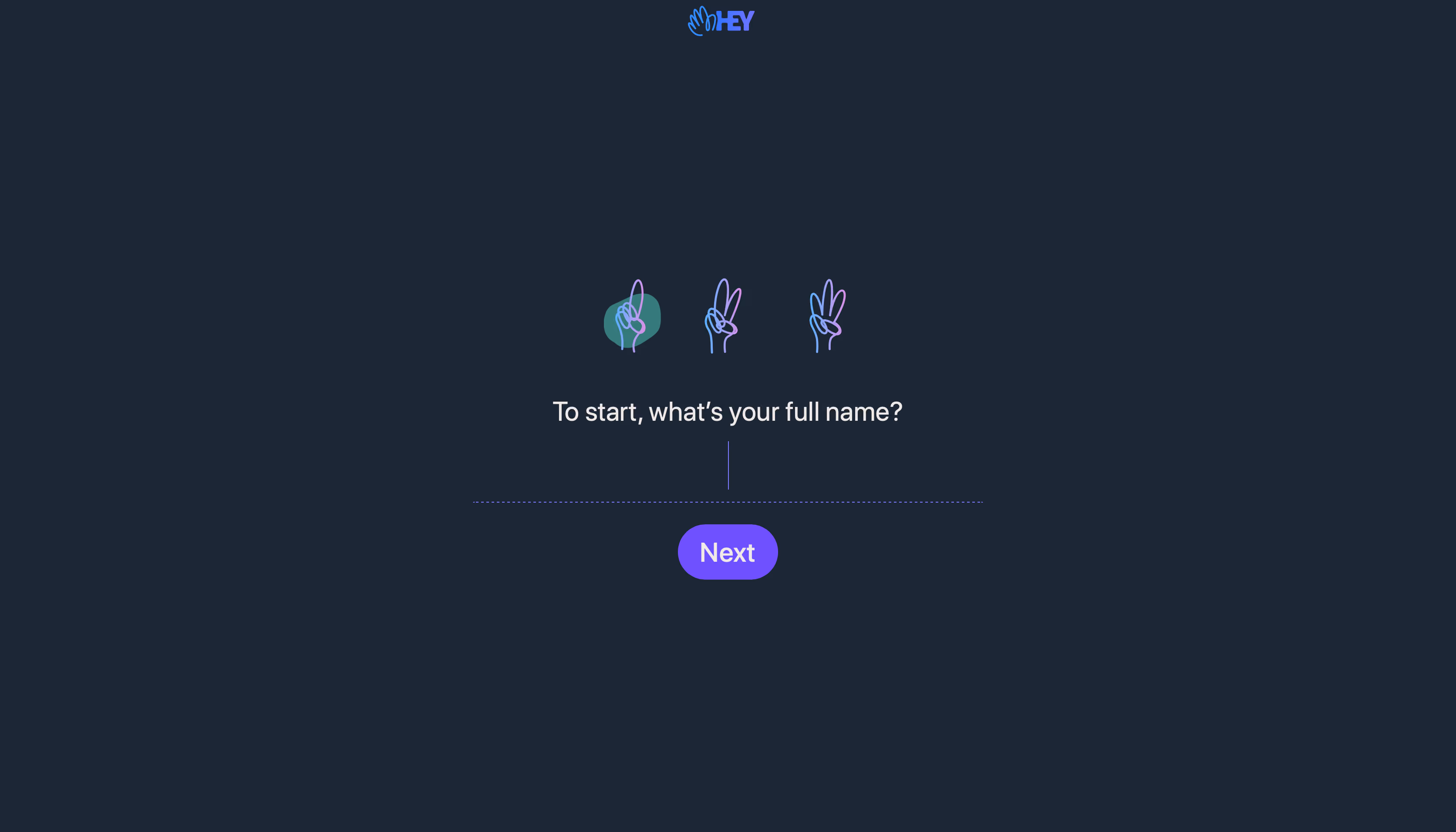 Hey Sign Up Flow