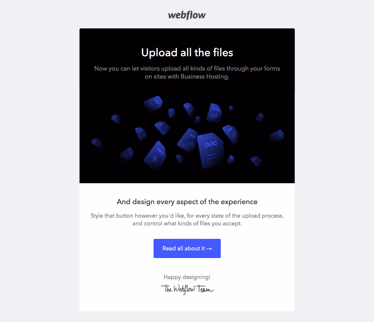 Webflow New Features Emails