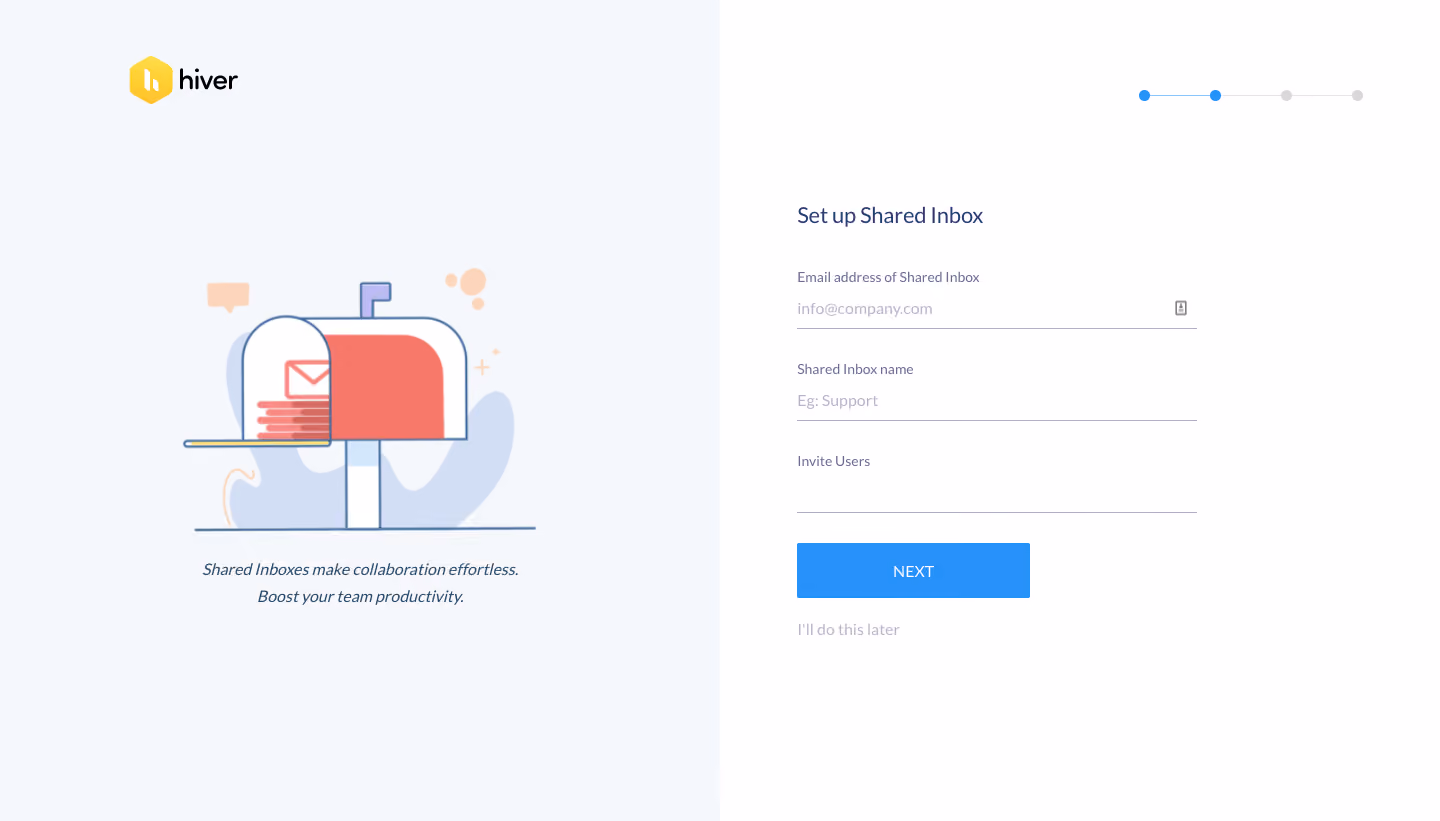 Hiver Sign Up Flow