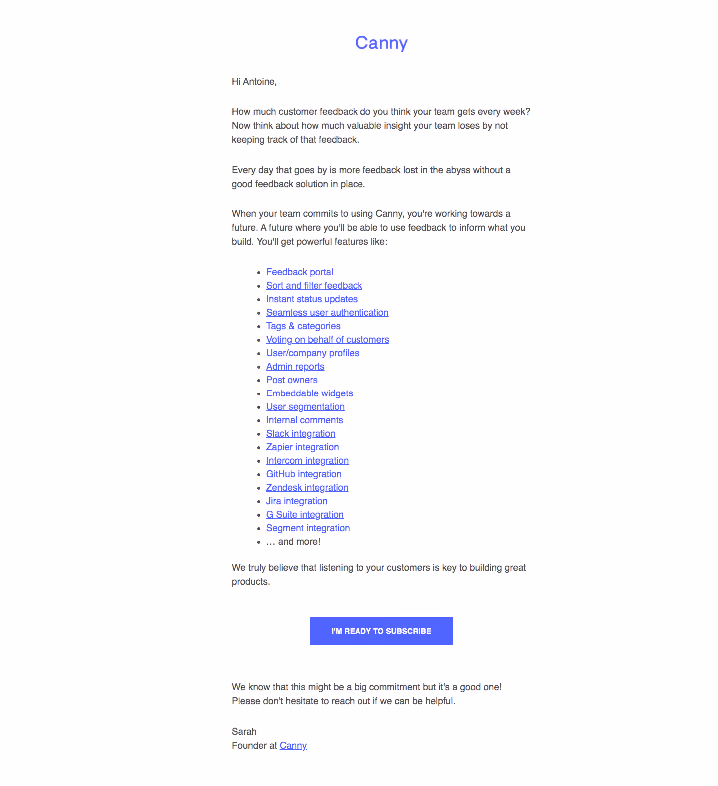 Canny Onboarding Emails