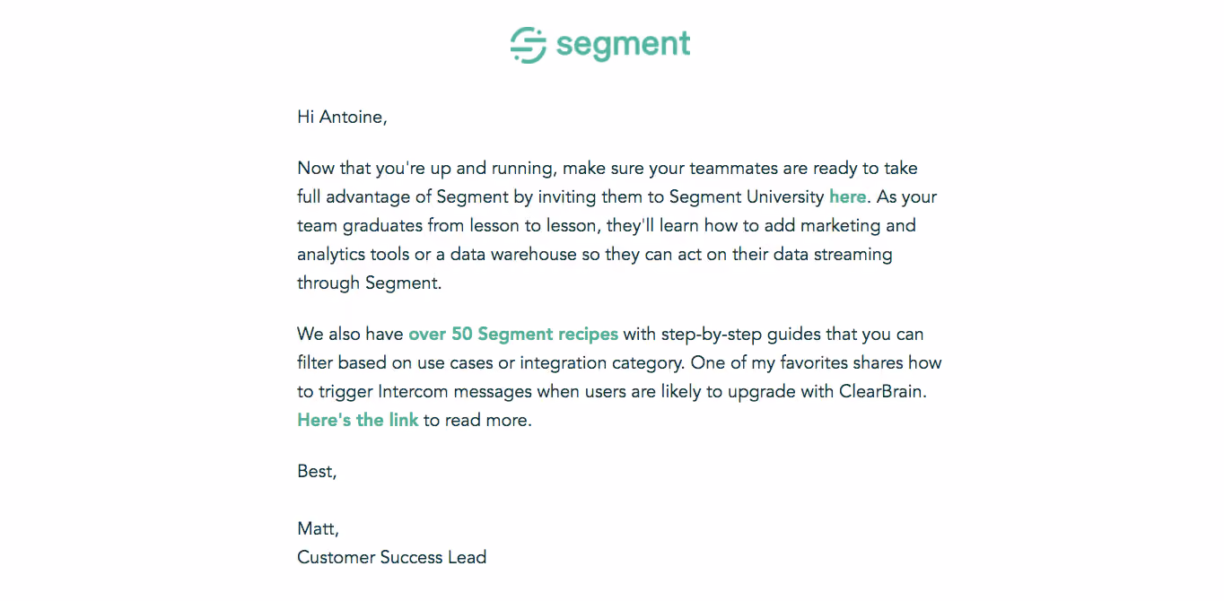 Segment Onboarding Emails