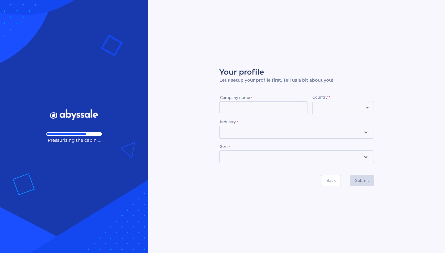Abyssale Sign Up Flow