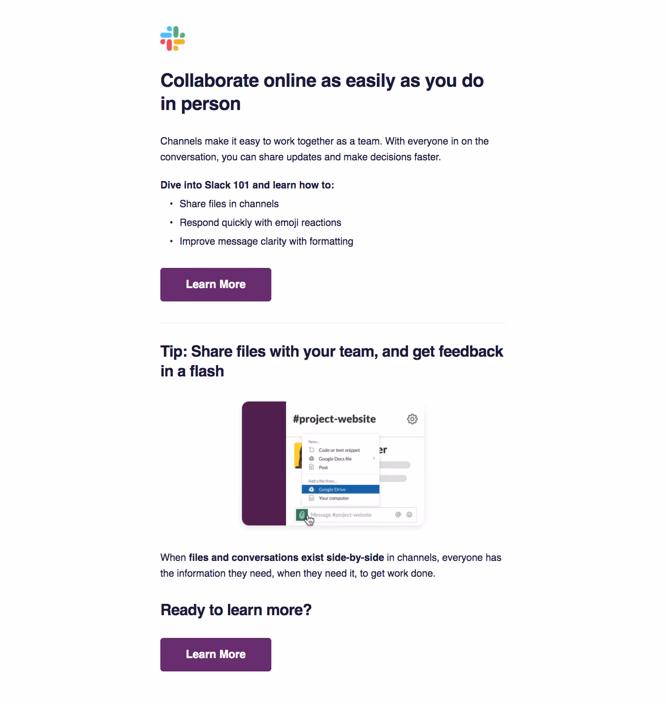 Slack Onboarding Email Flow