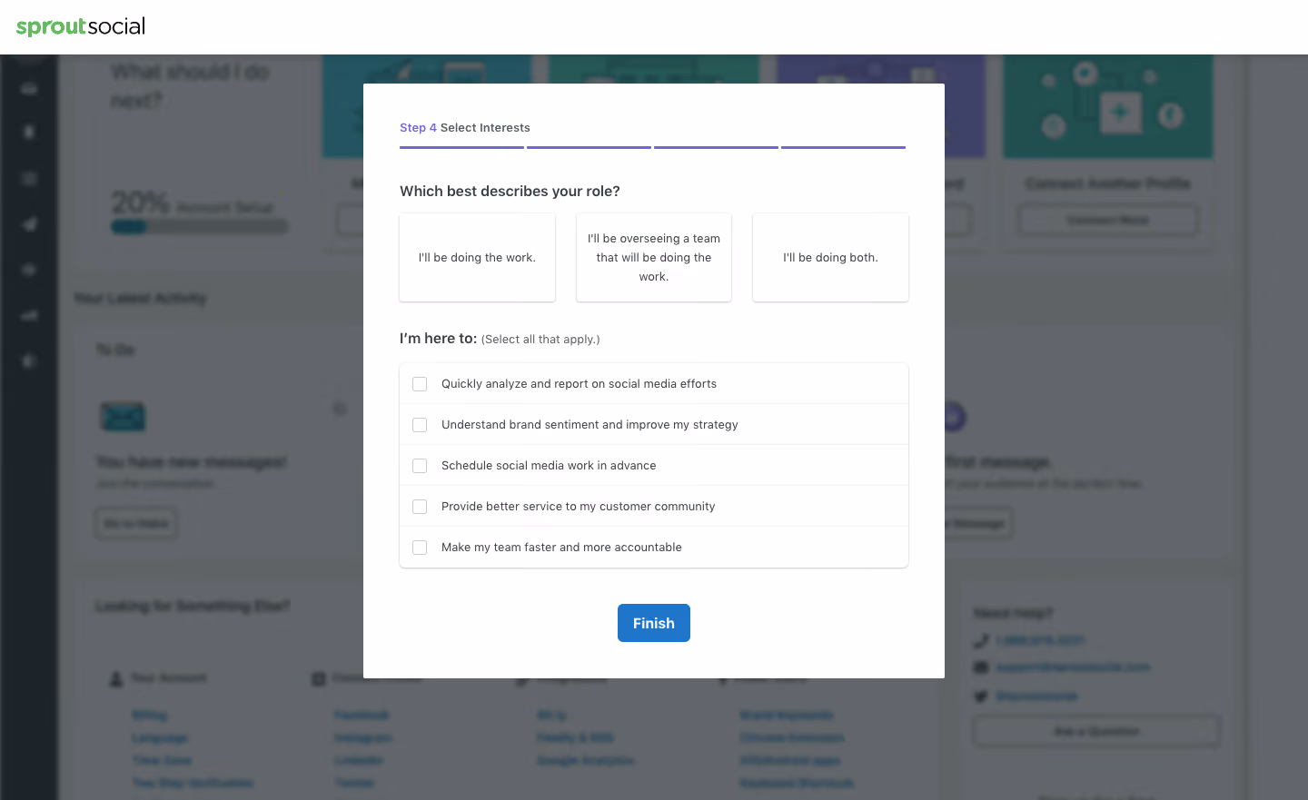 Sprout Social Sign Up Flow