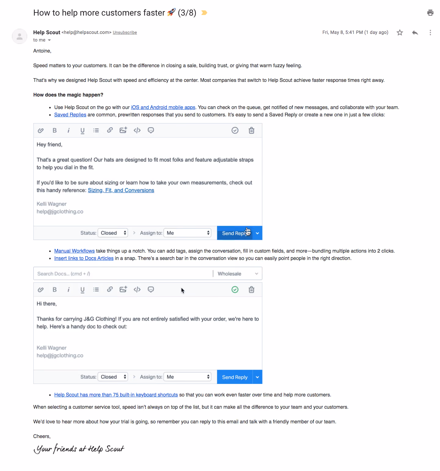 Help Scout Onboarding Emails