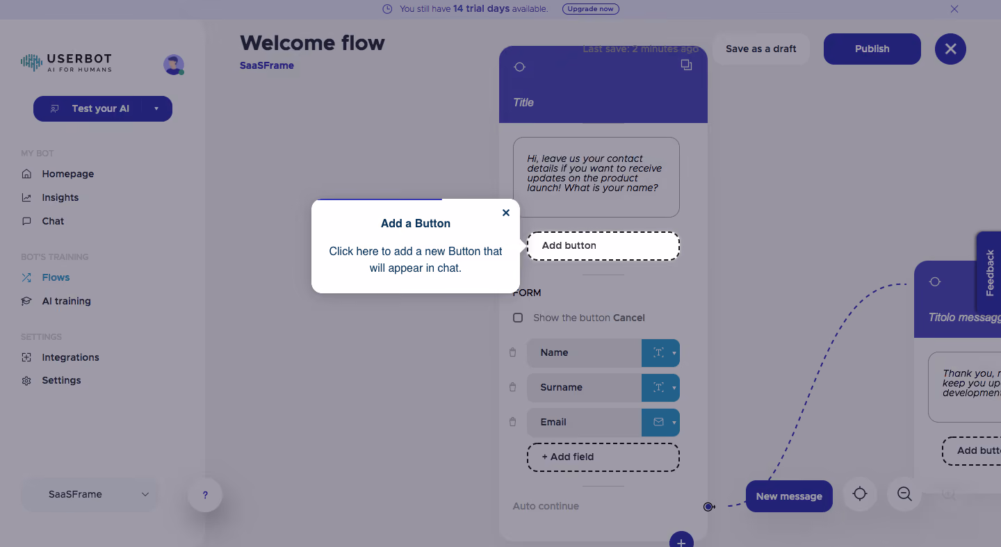Userbot Product Tour