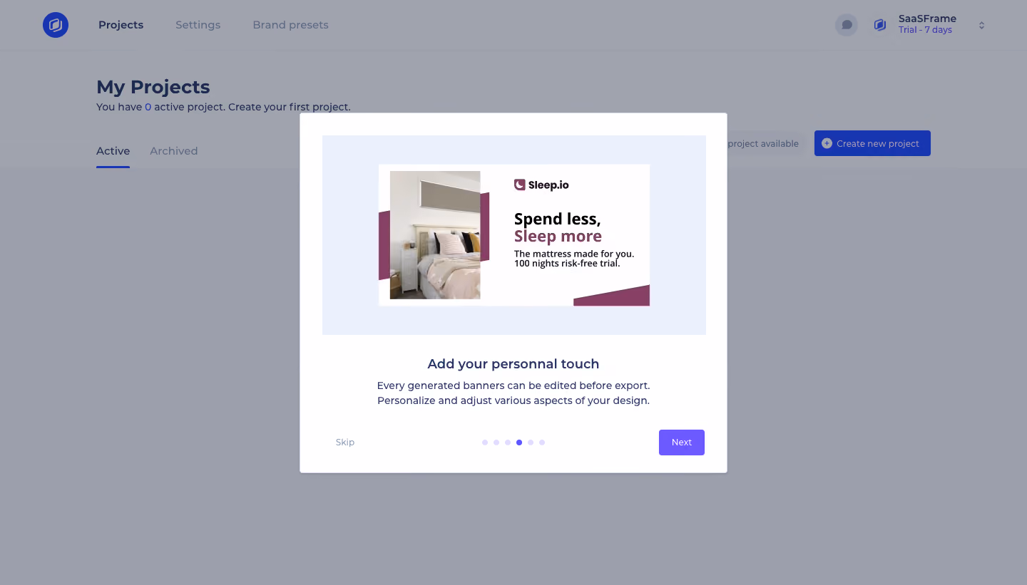 Abyssale User Onboarding