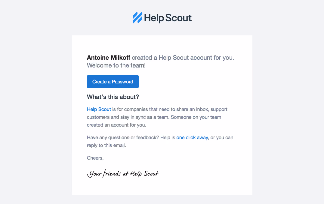Help Scout Invite Team Members