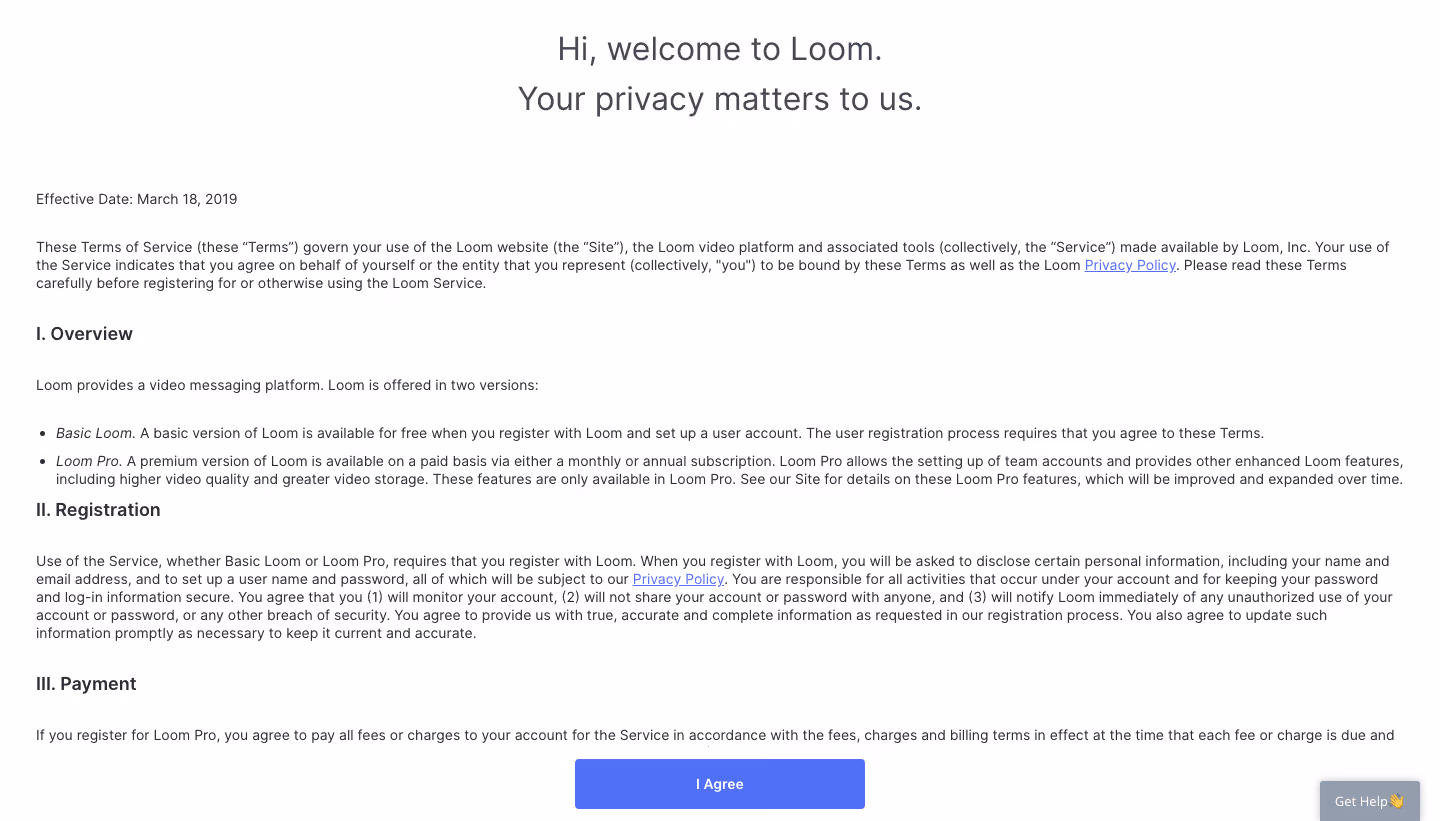 Loom Sign Up Flow