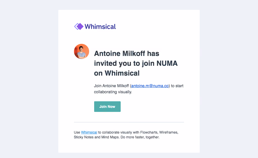 Whimsical Invite Team Members