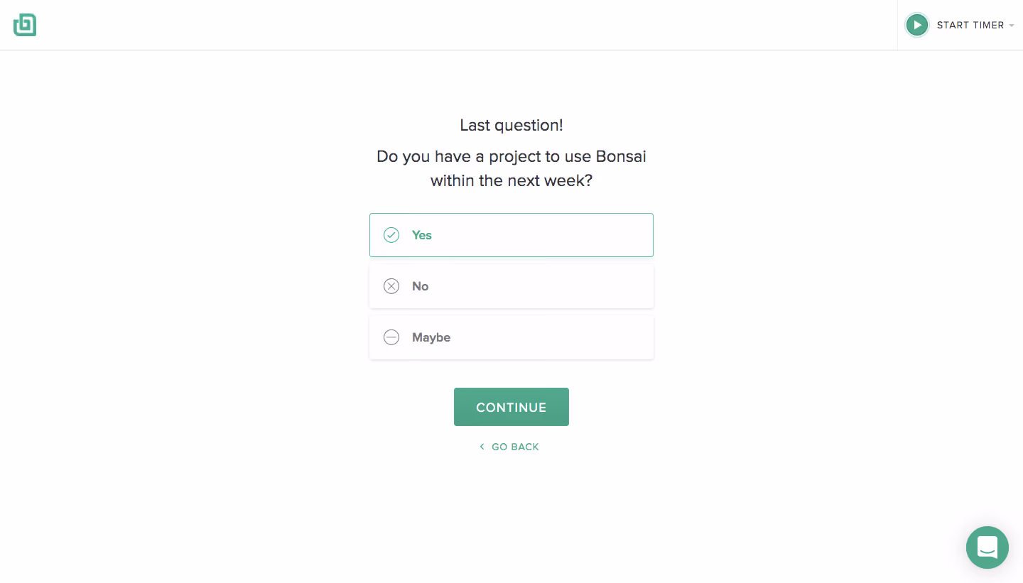 Bonsai Sign Up Flow