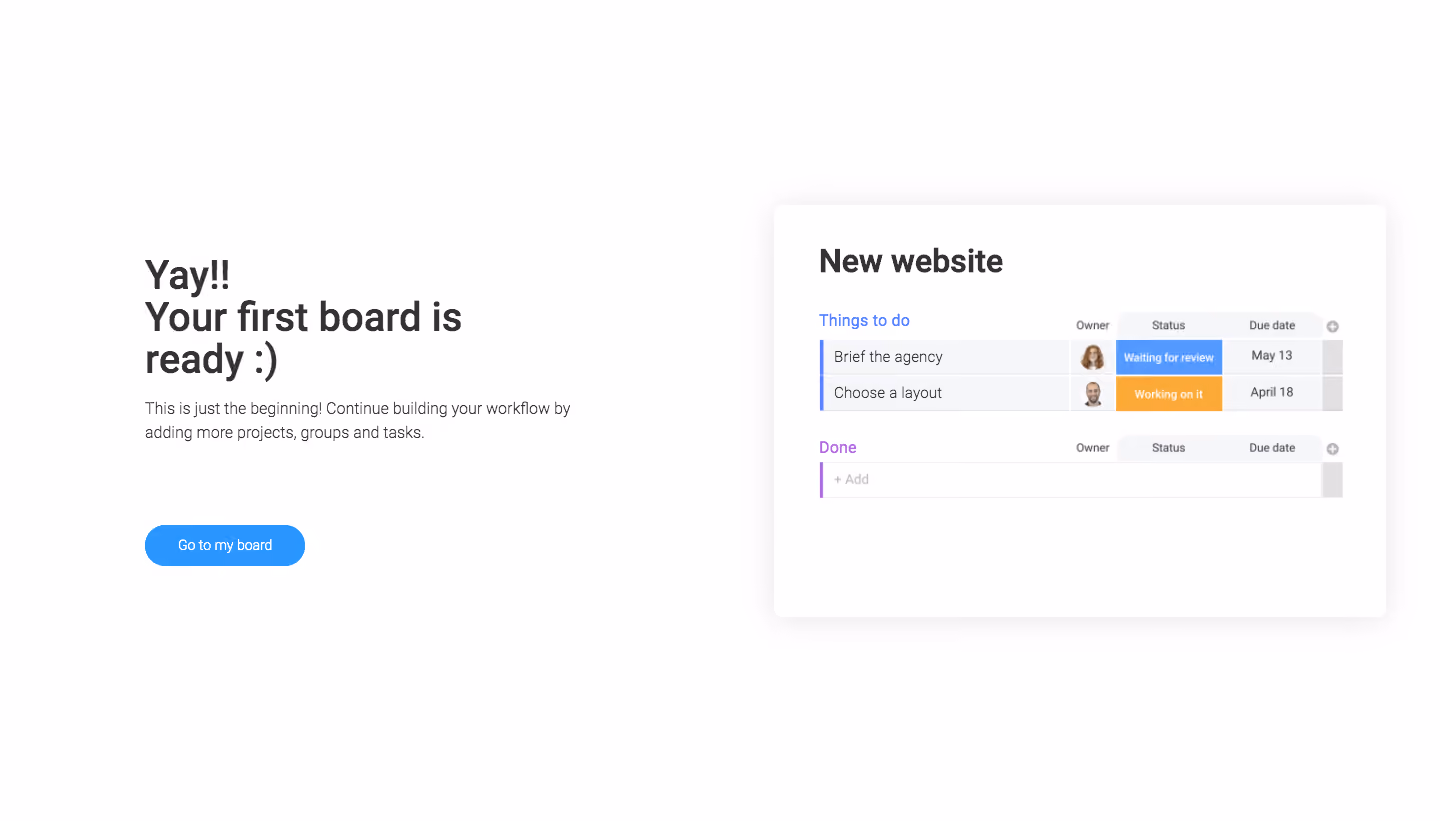 Monday User Onboarding
