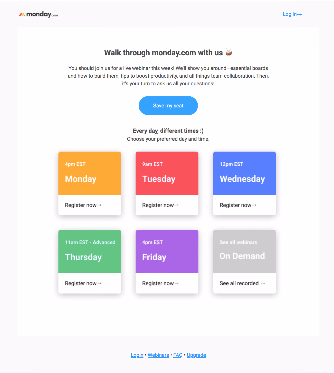Monday Onboarding Emails