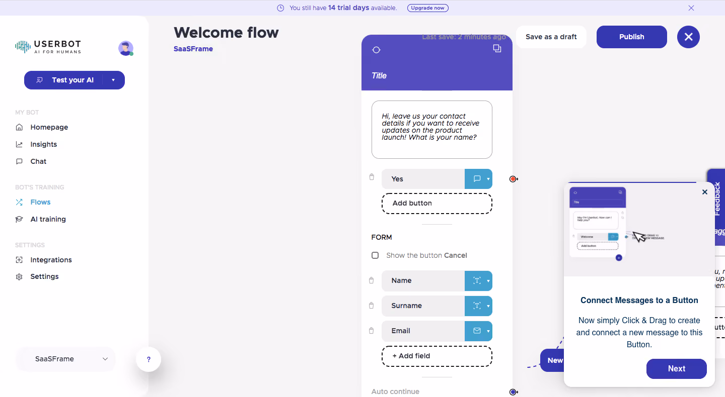 Userbot User Onboarding