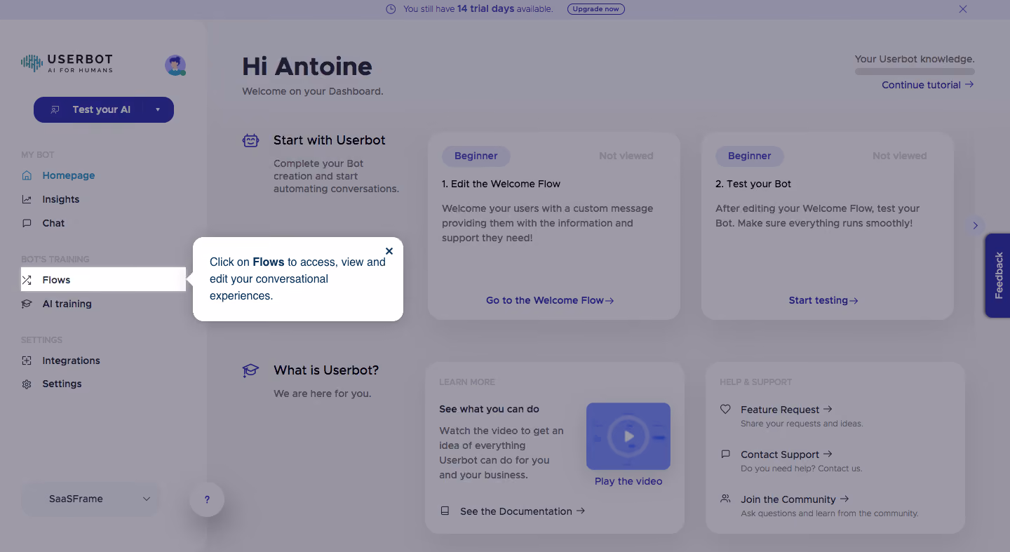 Userbot Product Tour